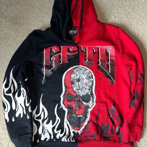 Red and Black Graphic Hoodie